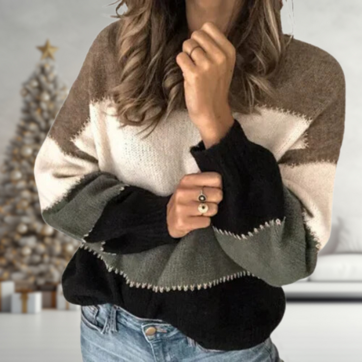 Aoibhchnoc - Colourblock Knit Sweater | Elina Dublin
