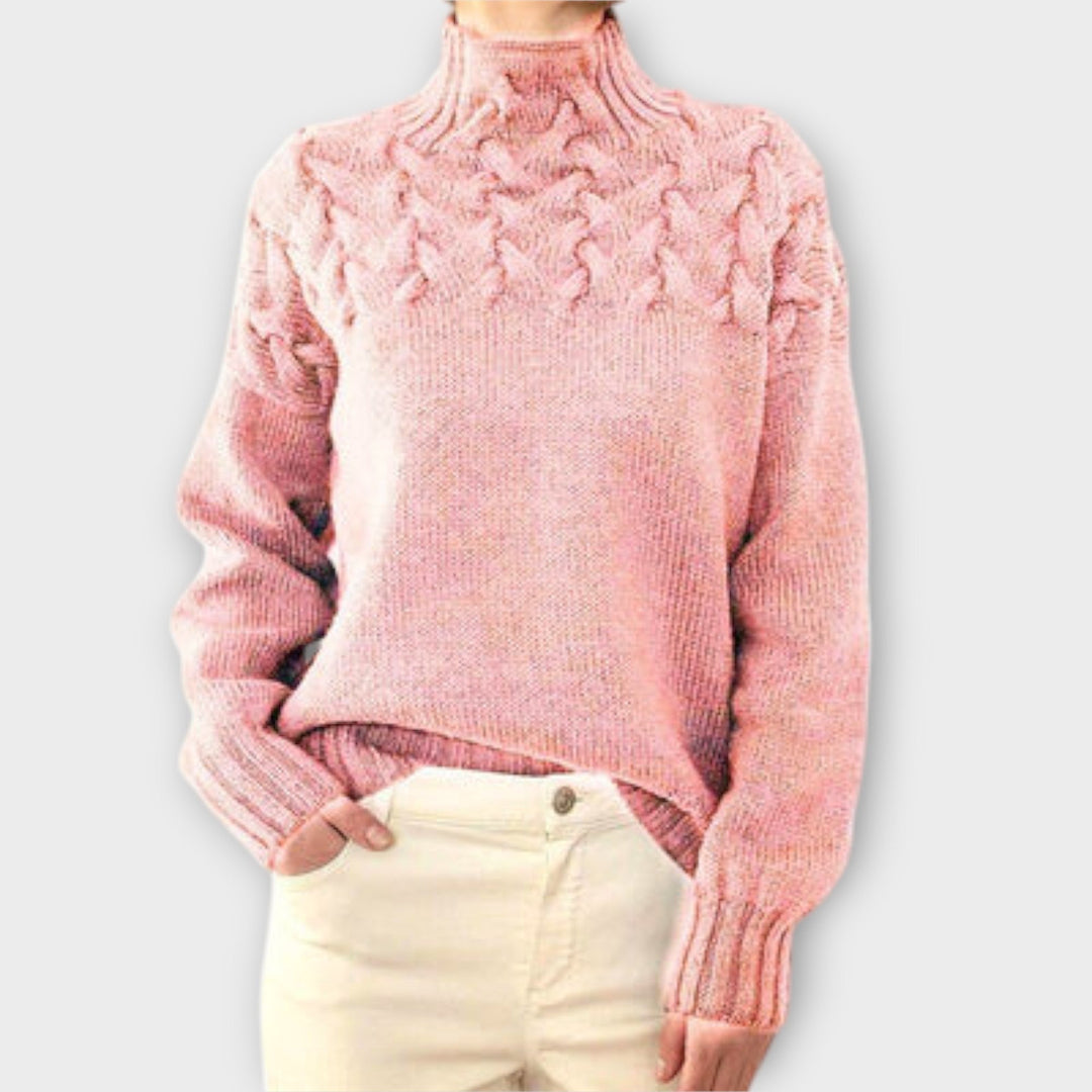 Eva - Women's Sweater with Cable Knit Detail | Elina Dublin