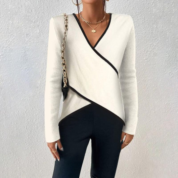Yzabelle - Contrast Trim Sweater | Elina Dublin