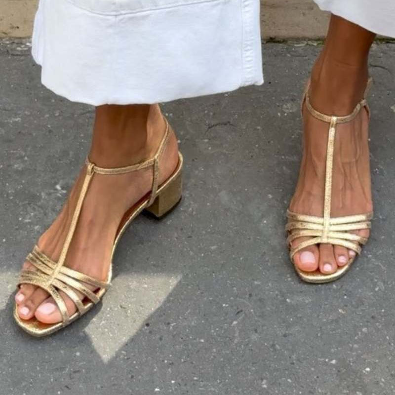 Maura - Golden Everyday Sandals | Elina Dublin