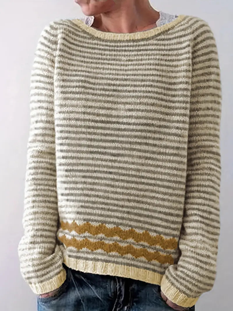 Isabelle™ | Elegant Comfortable Everyday Striped Sweater | Elina Dublin
