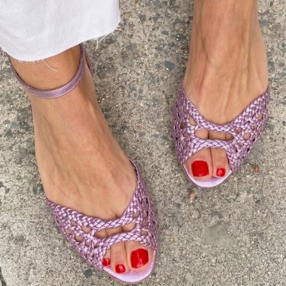 Grace - Woven Gold Sandals | Elina Dublin