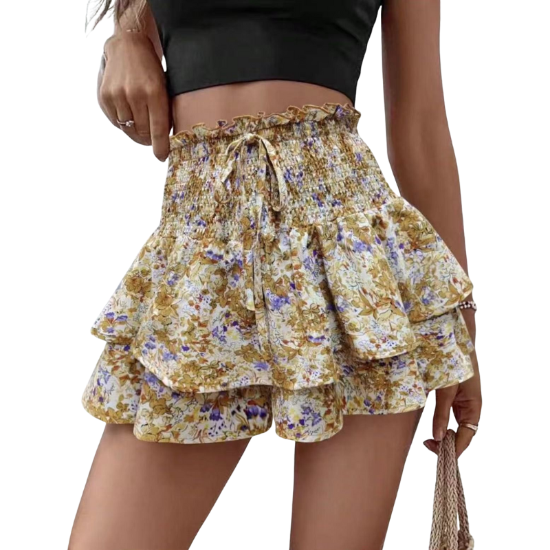 KIRRA™ – High Waist Floral Tie Front Wide Leg Shorts | Elina Dublin