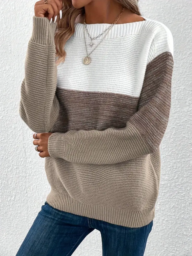Calista - Elegant Long-Sleeve Drop-Shoulder Sweater | Elina Dublin