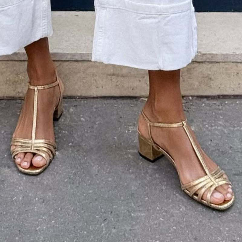 Maura - Golden Everyday Sandals | Elina Dublin