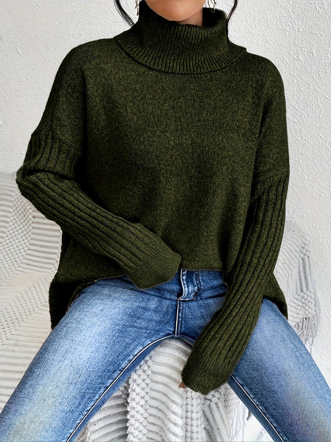 Léïna™ – The Soft & Relaxed Turtleneck Sweater | Elina Dublin