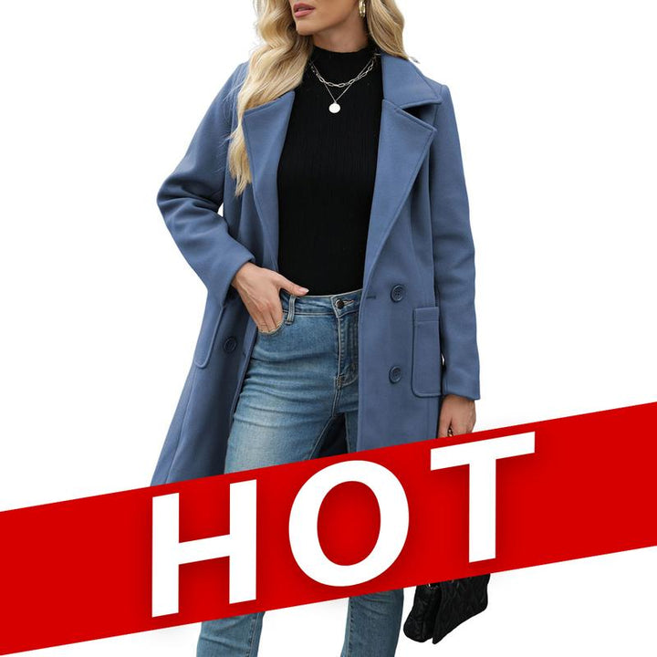 MOORE™ - Casual Wool Blend Warm Coat with Notch Lapel for Winter Wear | Elina Dublin