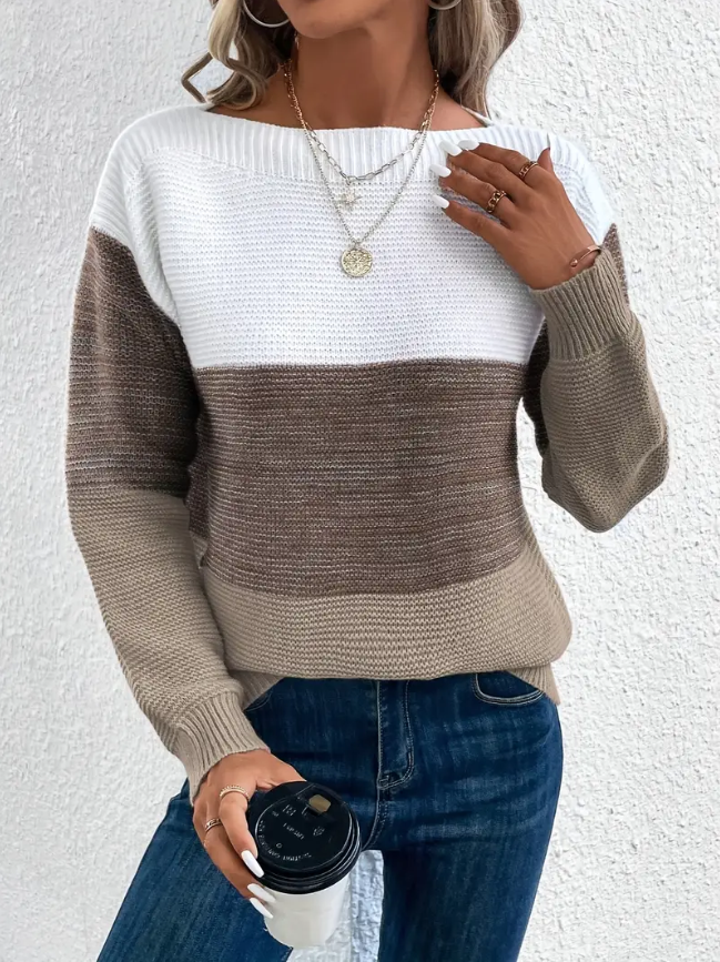 Calista - Elegant Long-Sleeve Drop-Shoulder Sweater | Elina Dublin