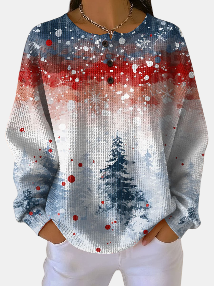 Alix - Soft Christmas Sweater with Pine Tree Print | Elina Dublin
