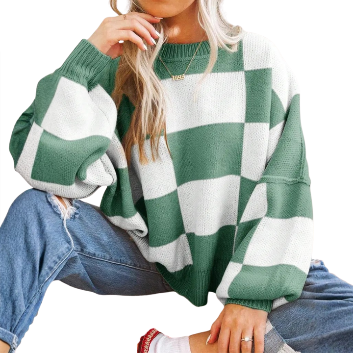 Doirchnoc - Plaid Dropshoulder Sweater | Elina Dublin
