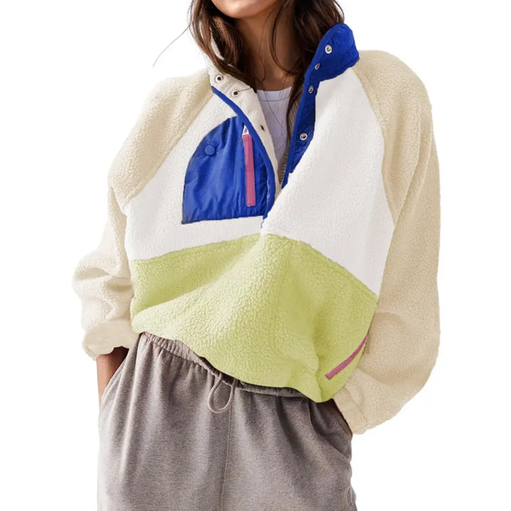 ZOSIA™ – Cozy Colorblock Fleece Zip Jacket | Elina Dublin