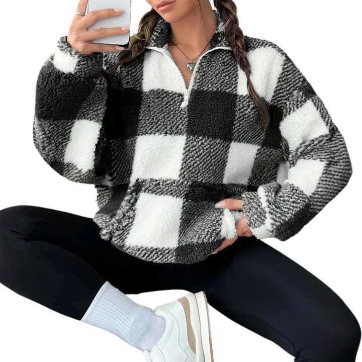 Ceanghleann - Plaid Fleece Sweater | Elina Dublin