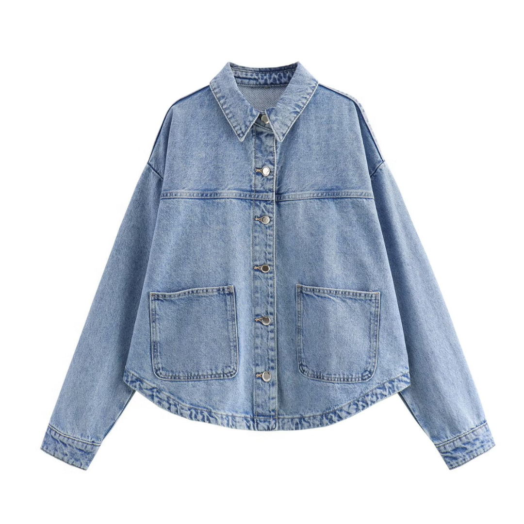 REEVA™ – Classic Button-Up Denim Shirt Jacket | Elina Dublin
