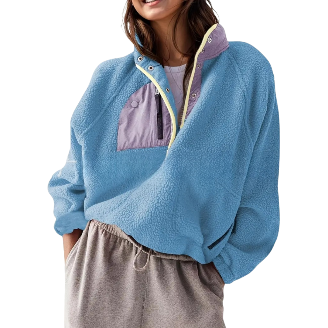 ZOSIA™ – Cozy Colorblock Fleece Zip Jacket | Elina Dublin