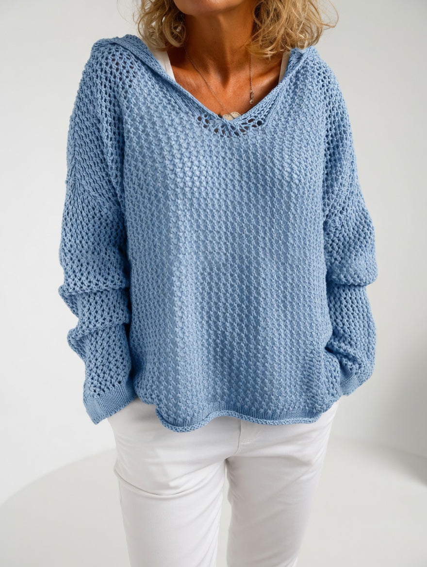 Évarielle™ — Open-Knit Sweater with Relaxed Collar | Elina Dublin
