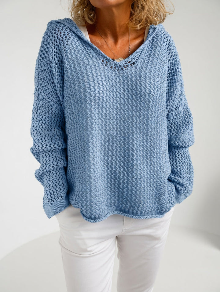 Évarielle™ — Open-Knit Sweater with Relaxed Collar | Elina Dublin