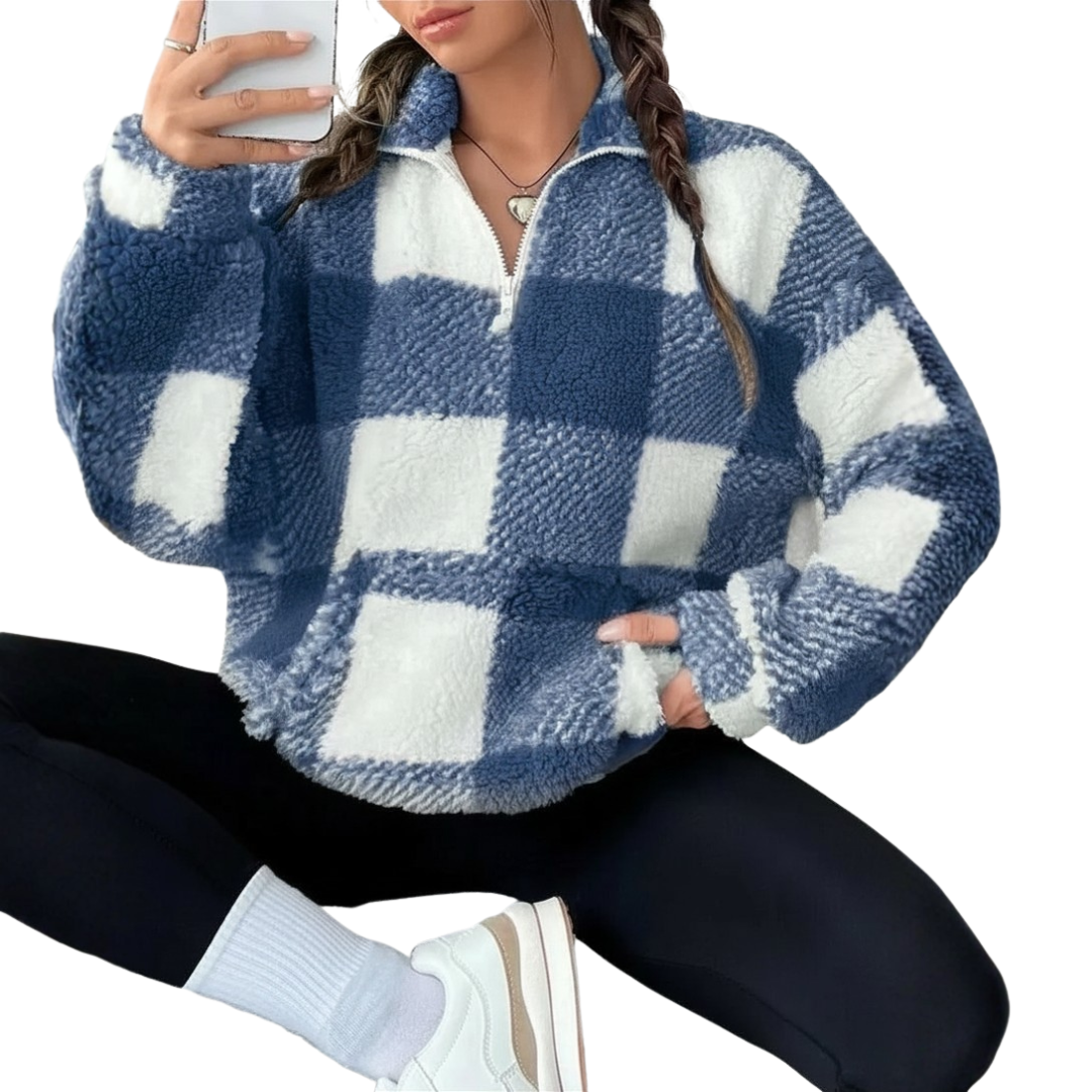 Ceanghleann - Plaid Fleece Sweater | Elina Dublin
