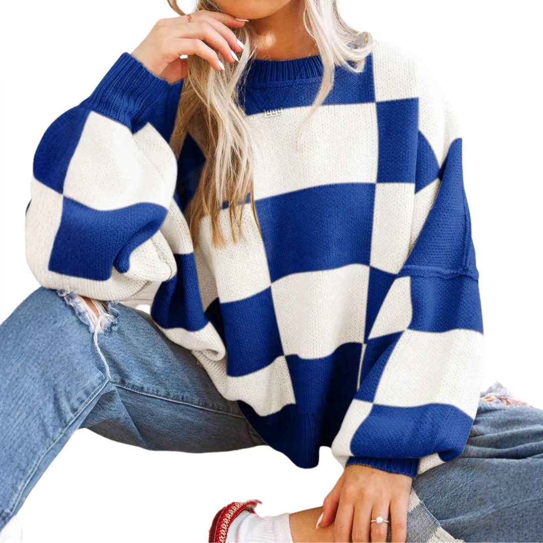 Doirchnoc - Plaid Dropshoulder Sweater | Elina Dublin