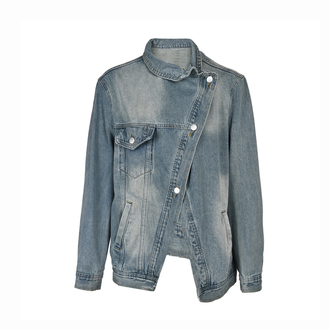 DAXTON™ – Asymmetric Washed Loose Denim Jacket | Elina Dublin