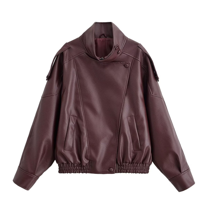 REMY™ – Asymmetrical Zip-Up PU Leather Biker Jacket | Elina Dublin