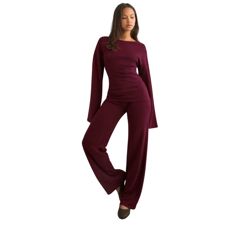 HARLOW™ – Flare Sleeve Casual Two-Piece Set | Elina Dublin