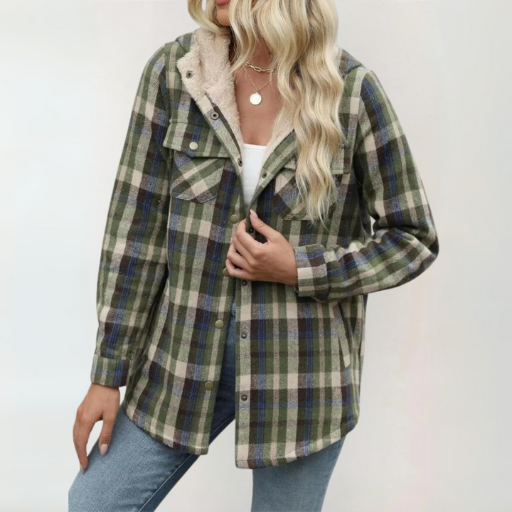 PERESA™ - Casual Long Sleeve Button Front Hooded Coat | Elina Dublin