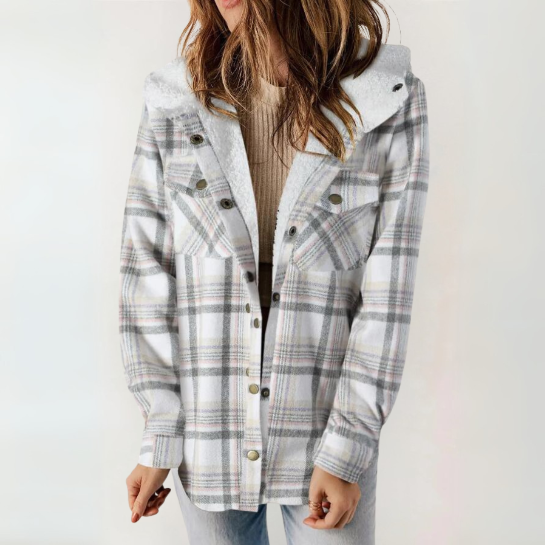 PERESA™ - Casual Long Sleeve Button Front Hooded Coat | Elina Dublin
