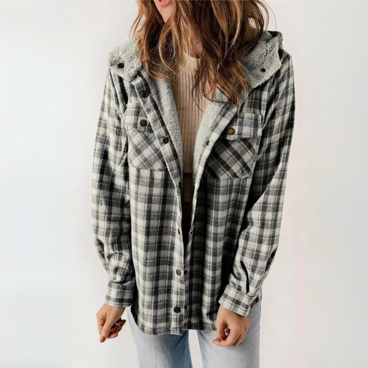 PERESA™ - Casual Long Sleeve Button Front Hooded Coat | Elina Dublin