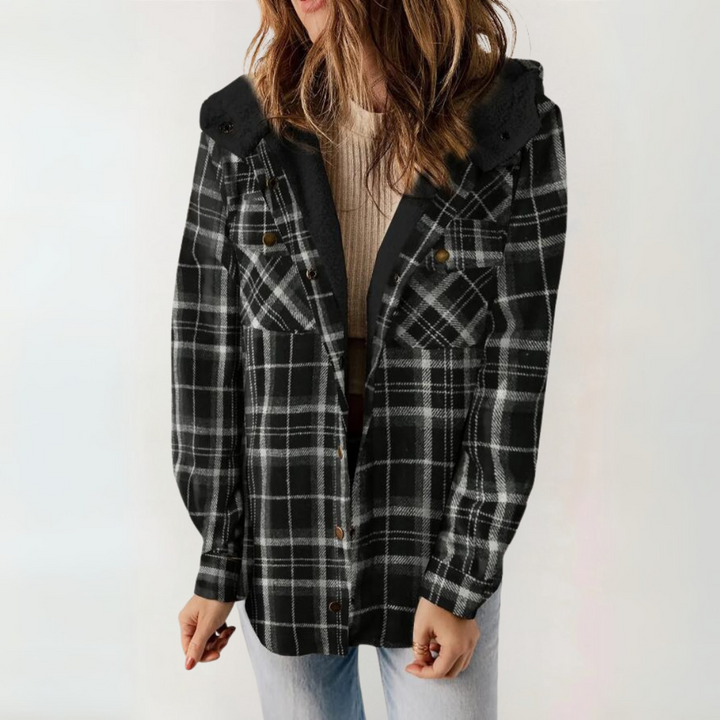 PERESA™ - Casual Long Sleeve Button Front Hooded Coat | Elina Dublin