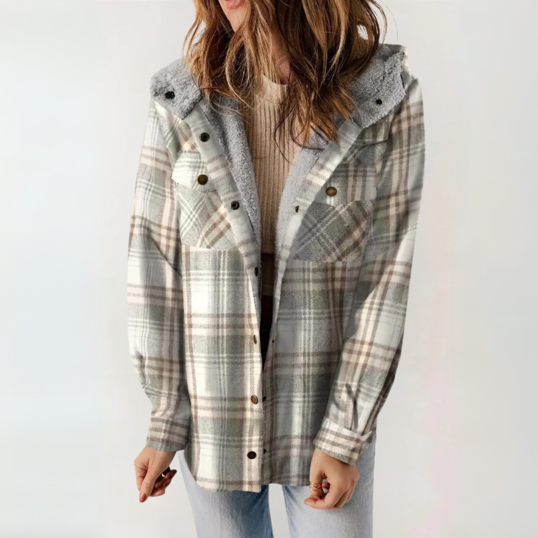 PERESA™ - Casual Long Sleeve Button Front Hooded Coat | Elina Dublin