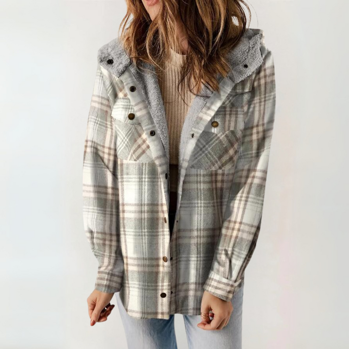 PERESA™ - Casual Long Sleeve Button Front Hooded Coat | Elina Dublin