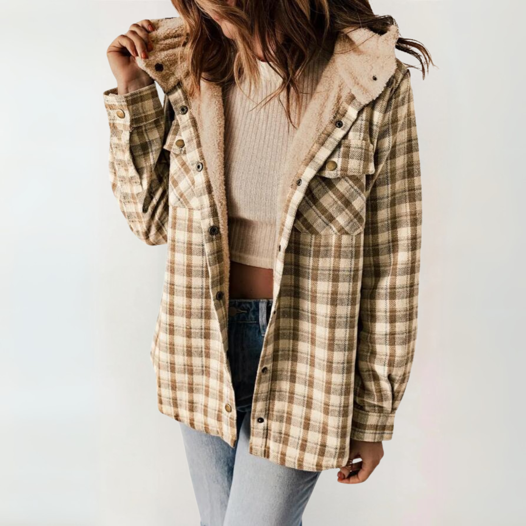 PERESA™ - Casual Long Sleeve Button Front Hooded Coat | Elina Dublin