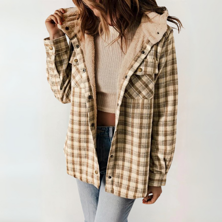 PERESA™ - Casual Long Sleeve Button Front Hooded Coat | Elina Dublin