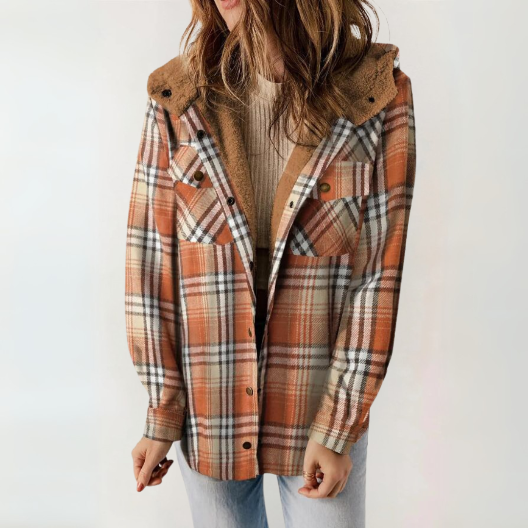 PERESA™ - Casual Long Sleeve Button Front Hooded Coat | Elina Dublin