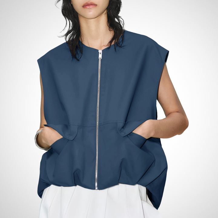 QUANA™ - Casual Sleeveless Loose Zipper Vest | Elina Dublin