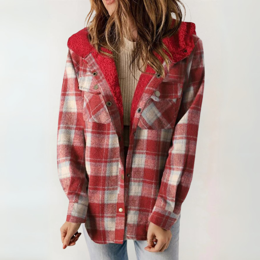 PERESA™ - Casual Long Sleeve Button Front Hooded Coat | Elina Dublin