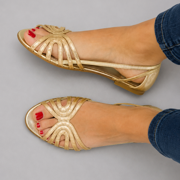 Nuala - Golden Summer Sandals | Elina Dublin