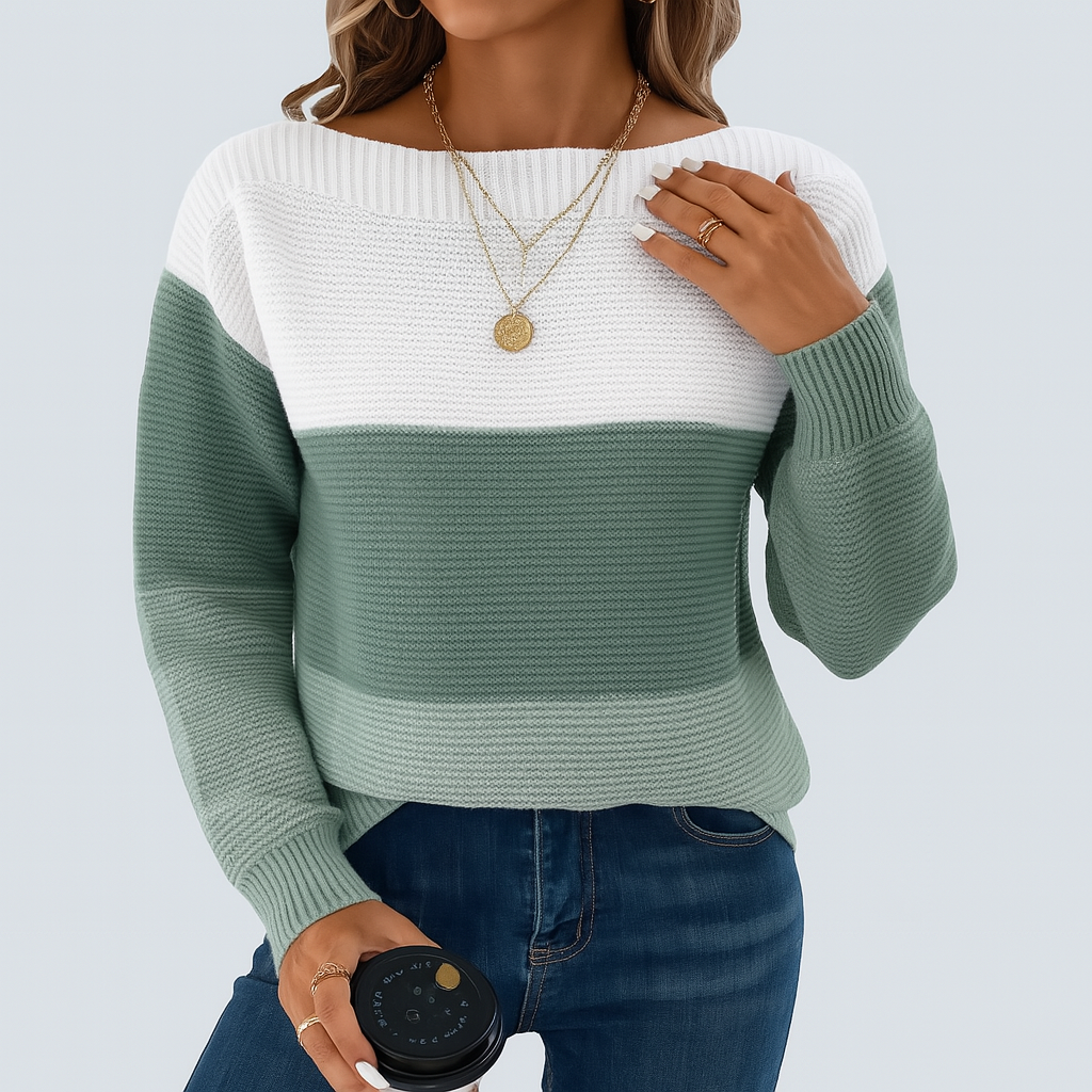 Calista - Elegant Long-Sleeve Drop-Shoulder Sweater | Elina Dublin