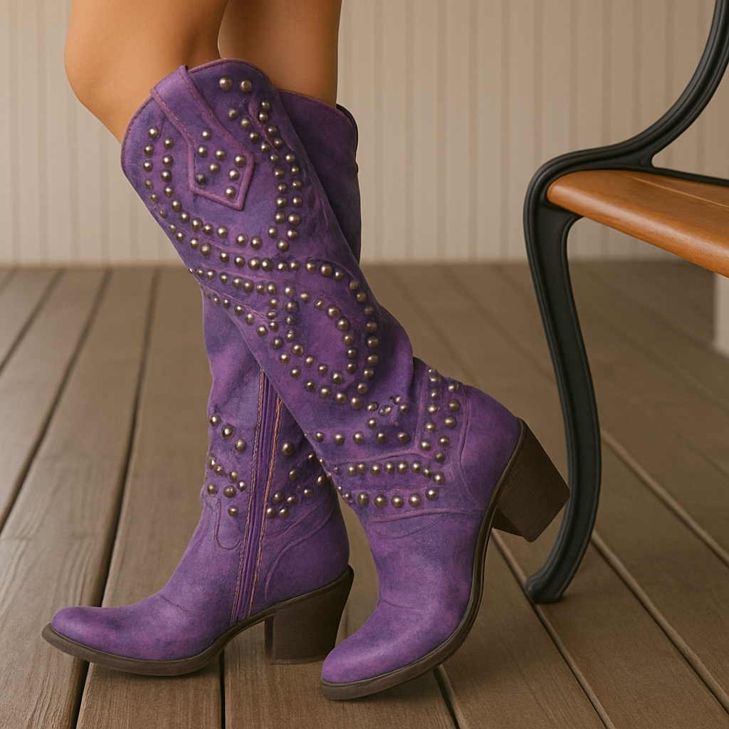 Inès | Studded Western Ankle Boots | Elina Dublin