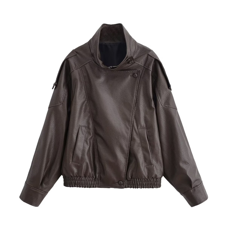 REMY™ – Asymmetrical Zip-Up PU Leather Biker Jacket | Elina Dublin