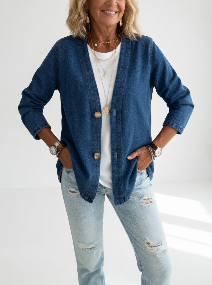 Claironne™ — Timeless Elegant Casual Denim Jacket | Elina Dublin