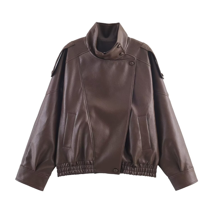 ROXANNE™ – Vintage Street Lychee Leather Jacket | Elina Dublin