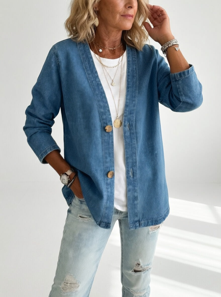 Claironne™ — Timeless Elegant Casual Denim Jacket | Elina Dublin