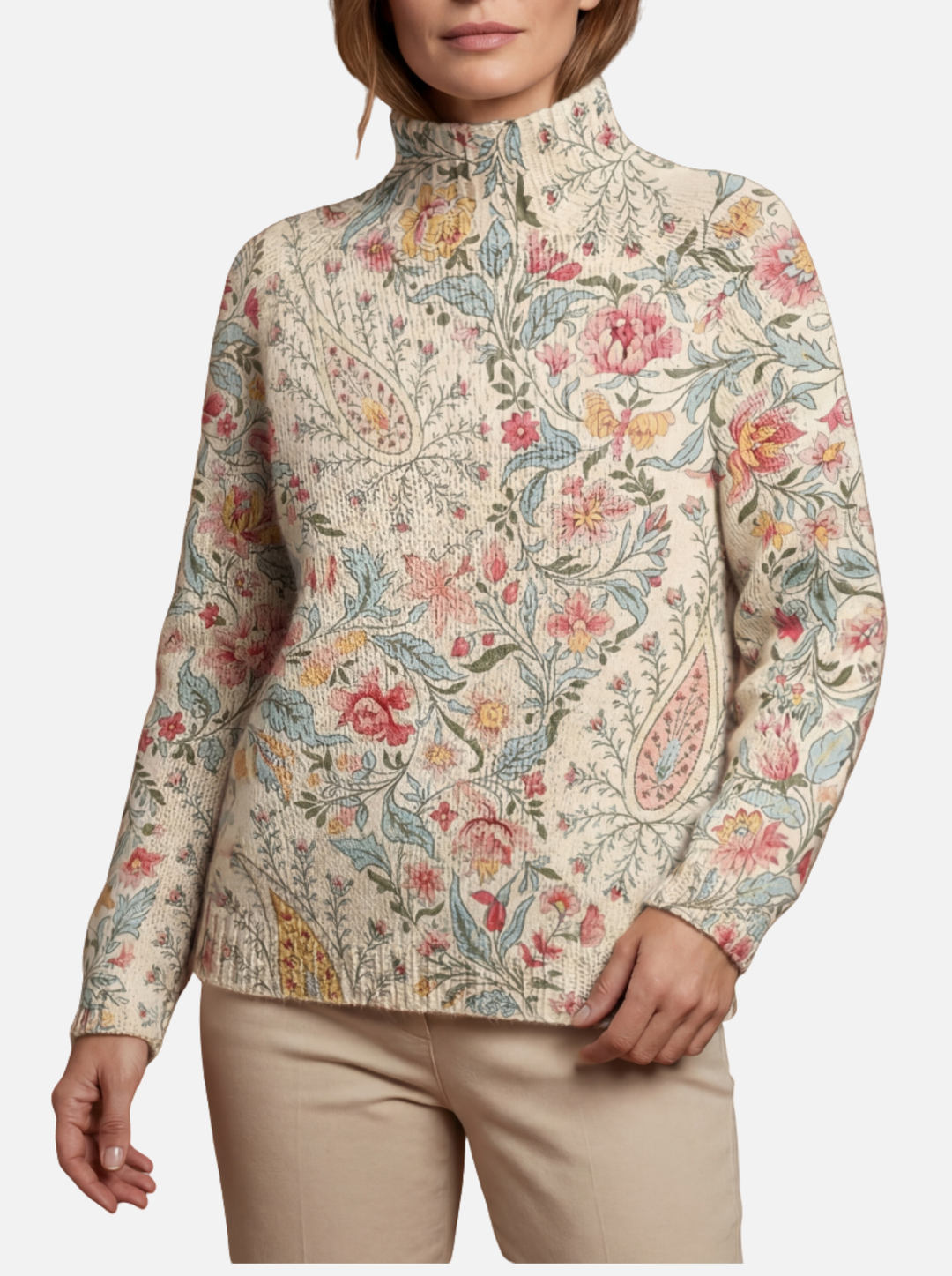 Doirmhainn - Pastelcream Highneck Jumper | Elina Dublin