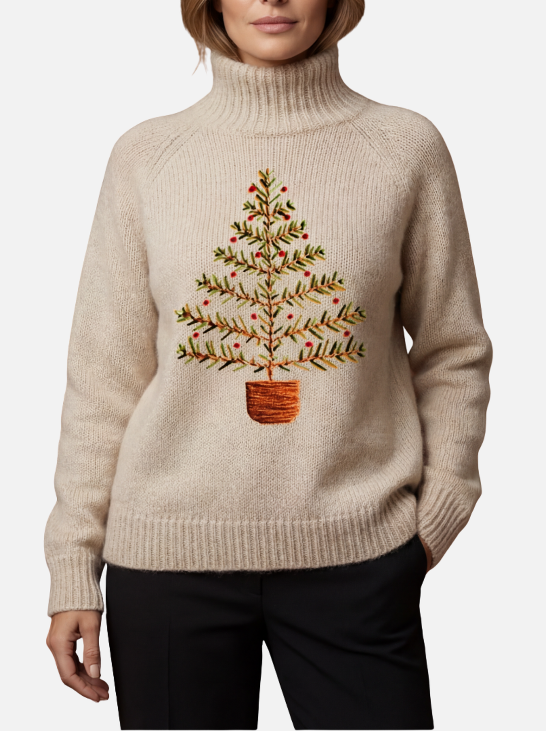 Sceirmhainn - Snowbeige Highneck Jumper | Elina Dublin