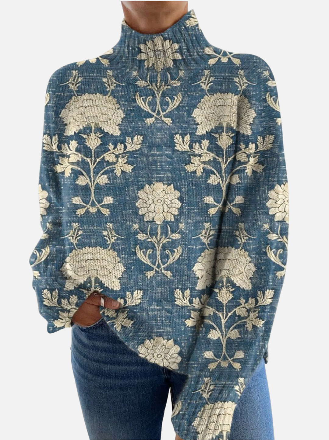 Muirmhainn - Skyblue Highneck Jumper | Elina Dublin