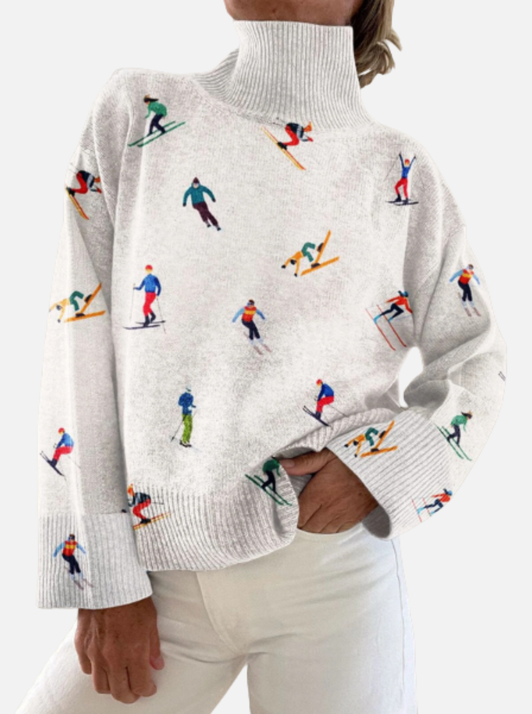Fainscolb - Highneck White Jumper | Elina Dublin
