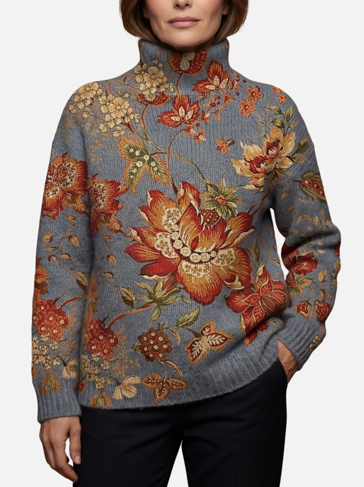 Ceaththuaidh - Floral Skyblue Jumper | Elina Dublin