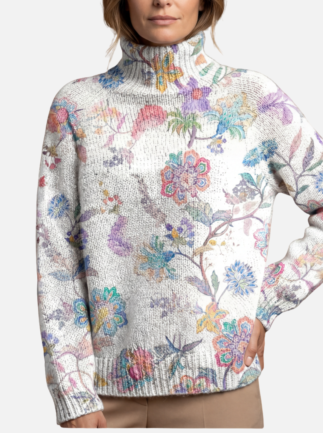 Aoibhmhainn - Pastelfloral White Jumper | Elina Dublin