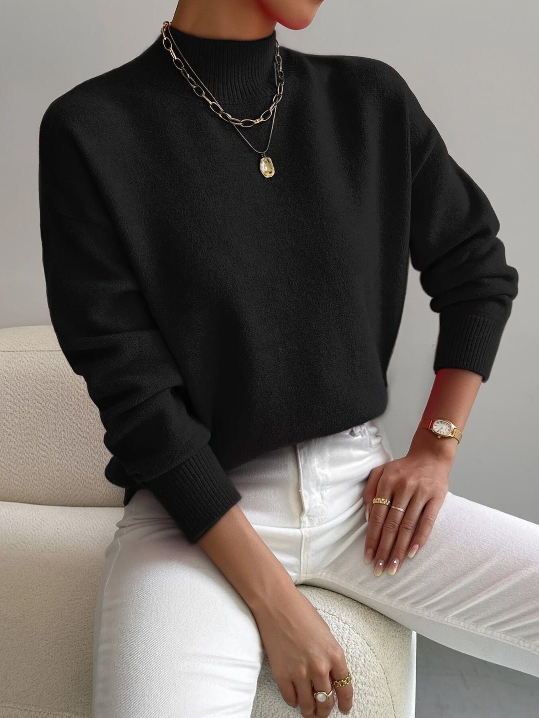 Sophie | Roll-Neck Jumper — Elina Dublin